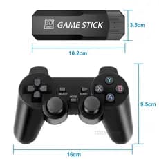 Console Game Stick 4 Life 3D - Preto + 2 Controles Wireless Com 10000 Jogos