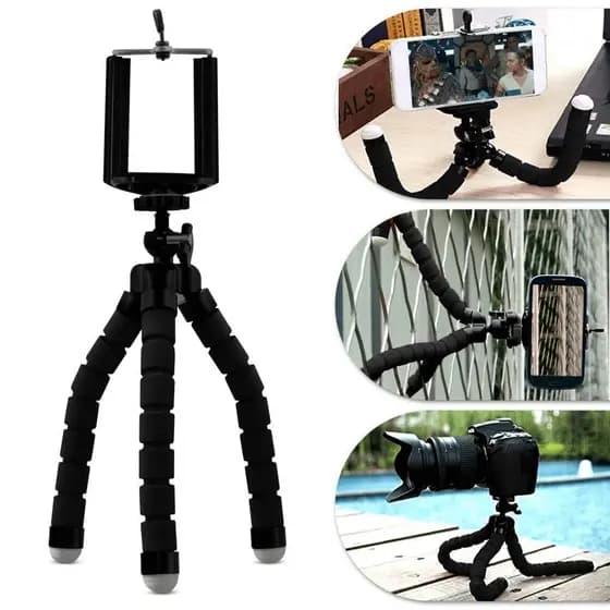 Kit 10 Mini Tripé 18cm Atacado e Revenda Flexi Pod Para Câmera E Web Cam PRETO Fabrica