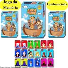 Kit com 3 até 30 Caixinhas Jogo da Memória Arca de Noé Brinquedo Educativo para Crianças e Festas