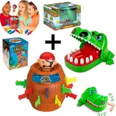 Brinquedo Barril Pirata, Jacaré Morde Dedo ou Kit — Jogo Infantil