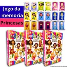 Kit com 3 até 30 Caixinhas Jogo da Memória PRINCESAS Brinquedo Educativo para Crianças e Festas