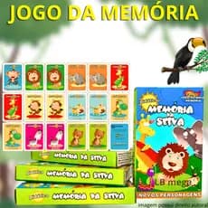Kit com 3 até 30 Caixinhas Jogo da Memória SELVA Brinquedo Educativo para Crianças e Festas