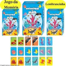 Kit com 3 até 30 Caixinhas Jogo da Memória MAR Brinquedo Educativo para Crianças e Festas