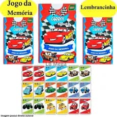 Kit com 3 até 30 Caixinhas Jogo da Memória CARROS Brinquedo Educativo para Crianças e Festas
