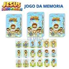 Kit com 3 até 30 Caixinhas Jogo da Memória JESUS E SEUS AMIGOS Brinquedo Educativo Crianças Bíblico   Festas