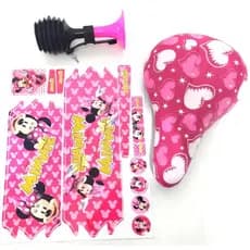 kit infantil Montagem Feminina Bike corneta Selim sem canote e Adesivo