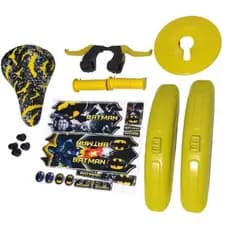 kit Batman infantil Montagem para Bicicleta aro 16 Banco Selim Morcego