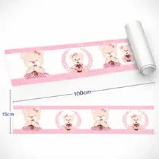 Papel De Parede Faixa Quarto Bebe Infantil Menina Ursinha