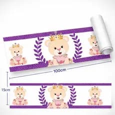 Faixa Decorativa Ursa Princesa Lilás Quarto Menina
