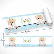 Faixa Decorativa Quarto Menino Urso Principe Coroa Infantil