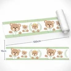 Papel De Parede Faixa Quarto Bebe Infantil Menino Ursinhos