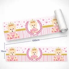 Faixa Decorativas Adesivo Infantil Ursinha Princesa Envio Imediato