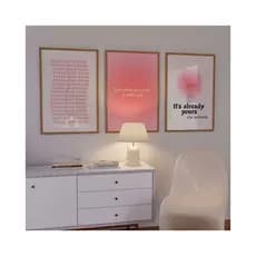 Quadro Decorativo Aura Positiva Pôsteres de Afirmação Espiritual Rosa Sala Hall Quarto Moderno