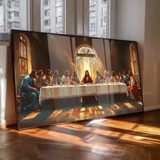 Quadro Decorativo Sagrada Familia Jesus Apostolo Quarto Sala Luxo Moderno Hall