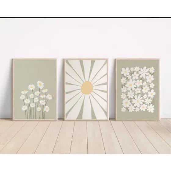 Quadro Decorativo Sala Flores Floral Brancas Moderno Quarto Abstrato