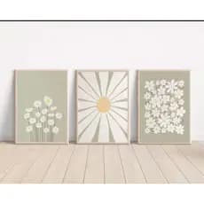 Quadro Decorativo Sala Flores Floral Brancas Moderno Quarto Abstrato