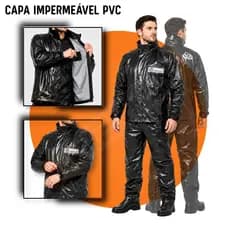 Capa de Chuva Conjunto Completo Pvc Impermeável Para Motoqueiro Adulto