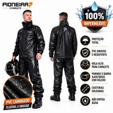 Conjunto Capa de Chuva Motoqueiro Pioneira Impermeável Reforçada Moto Motoqueiro Motoboy Unisex