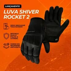 Luva Motoqueiro Motoboy Térmica Resistente Shiver Rocket 2 Frio Inverno Touch Moto Antiderrapante