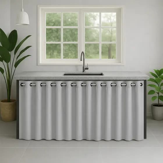 Cortina Pia Cozinha 2,80 x 0,80 Impermeável Lavável Fácil Instalação