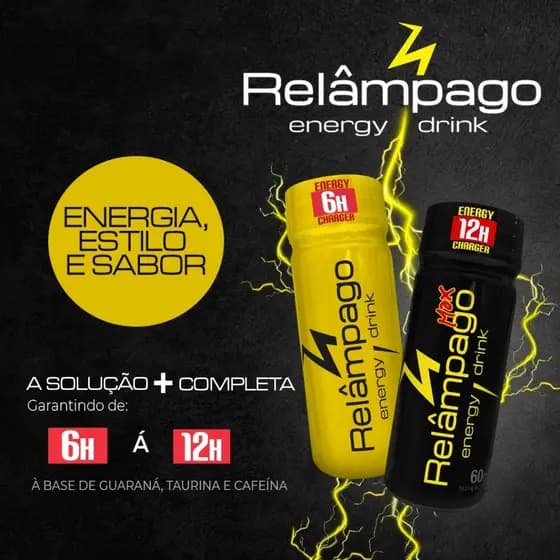 Kit 6 Unid. Energético Relâmpago Taurina 6h 60ml Apisvida