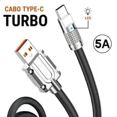 Cabo  Turbo Carregador Tipo C 5a Reforçado 1 Metro USB-C