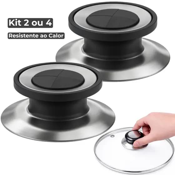 Puxador para Tampa de Panela Universal Botão Reposição Kit 2 ou 4