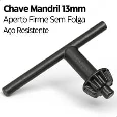 Chave Mandril 1/2 13mm para Furadeira Bosch Makita Aço Resistente