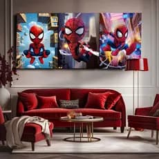 Kit Quadros decorativo 3 peças 20X30 MDF Infantil Homem Aranha Baby Aventuras Para  Decoração Quarto