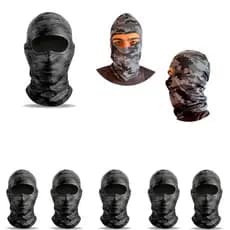 Balaclava touca Ninja Proteção Solar Ciclismo Corrida Moto Camuflada Cinza