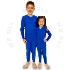 Conjunto Térmico Segunda Pele Unissex Roupa Infantil pijama Azul Royal
