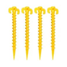 KIT 04 Estacas 20CM P/ Barraca Camping Gramado Gazebo Beach Tenis Guarda-sol Tenda  C/ Rosca 10mm