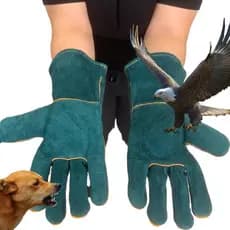 Par Luvas Anti Mordida Petshop Cachorro Gato Banho Aves de Rapina Répteis Manga Curta 32cm
