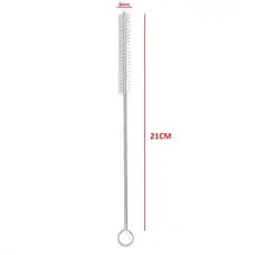Escova de limpeza de canudo Cerdas Nylon Haste Inox Flexível 21cm Cerdas Diâmetro 0,8cm Duráveis