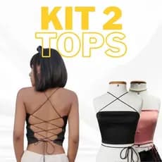 kit 2 Top Cropped Faixa alça feminino tomara que caia com amarração nas costas - Festa e ajustável