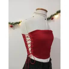 Cropped Top| trendy | tomara que caia | vermelho Natal | Top chique