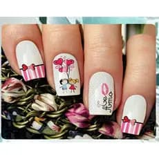 Desenho colorido para unhas