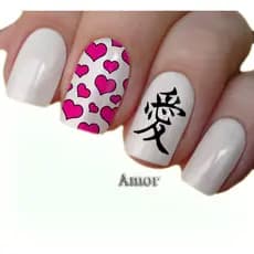 Adesivo de unha Kanji 8 cartelas de película 96 adesivos para unhas películas decoração de unha