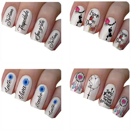 Adesivos De Unha 24 cartelas de Adesivos de Unhas modelos diferenciados variados 288 películas gel para unhas