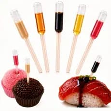 Kit 200 Ampolas Saborizantes Cilindro 1ml Para Doces Salgados Sushi Docinho Brigadeiros Gourmet