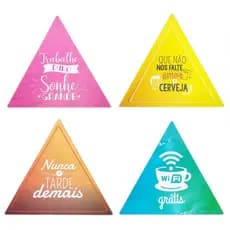 PLACA DECORATIVA TRIANGULAR em MDF Churrasqueira Café bar