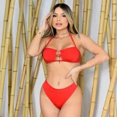 Biquíni de Amarrar Estilo e Conforto Biquini Cintura Alta Hotpant Argola Moda Praia