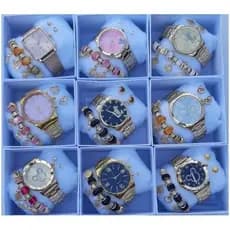 Kit 4 Relogio Feminino Aço Pulseira Personalizada + Brinco Revenda Luxo AML