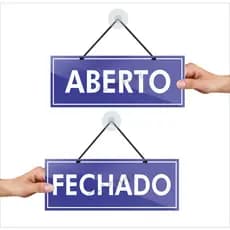 Placa Aberto Fechado Porta Loja Shopping Galeria Top
