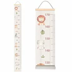 Régua Do Crescimento Infantil Safari Bichos Pendurar - 170cm - Canvas - Medir criança