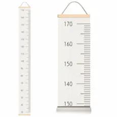 Régua de Crescimento Infantil em Tecido Canvas 170cm com Madeira e Cordão para Pendurar