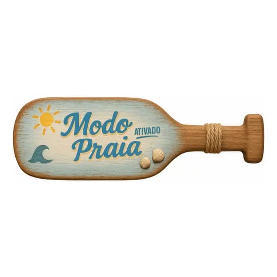 Placa Decorativa Remo Modo Praia Ativado Mar Mdf 55x20cm - Decoração náutica