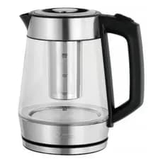 Chaleira Eletrica Agua De Vidro 1200w 1.7l 220v Preta/prata Preto 220v