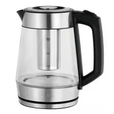 Chaleira Eletrica Agua De Vidro 1200w 1.7l Preta/prata Preto 110v