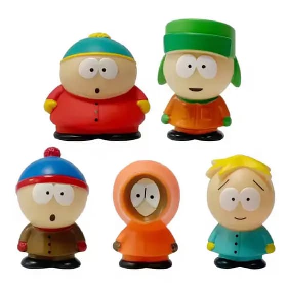 Bonecos South Park Coleção Completa 5 Personagens PVC Bandai Stan Kyle Cartman Kenny Butters Kawaii